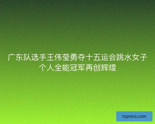 广东队选手王伟莹勇夺十五运会跳水女子个人全能冠军再创辉煌